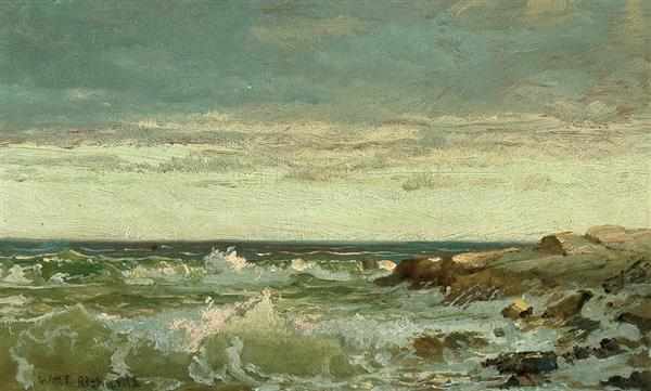 Appraisal: WILLIAM TROST RICHARDS American - Crashing Waves on a Rocky