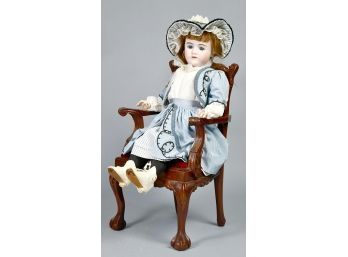 Appraisal: Antique bisque socket head doll with articulating arms elbows legs