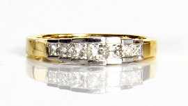 Appraisal: An ct gold seven stone princess cut diamond ring estimated