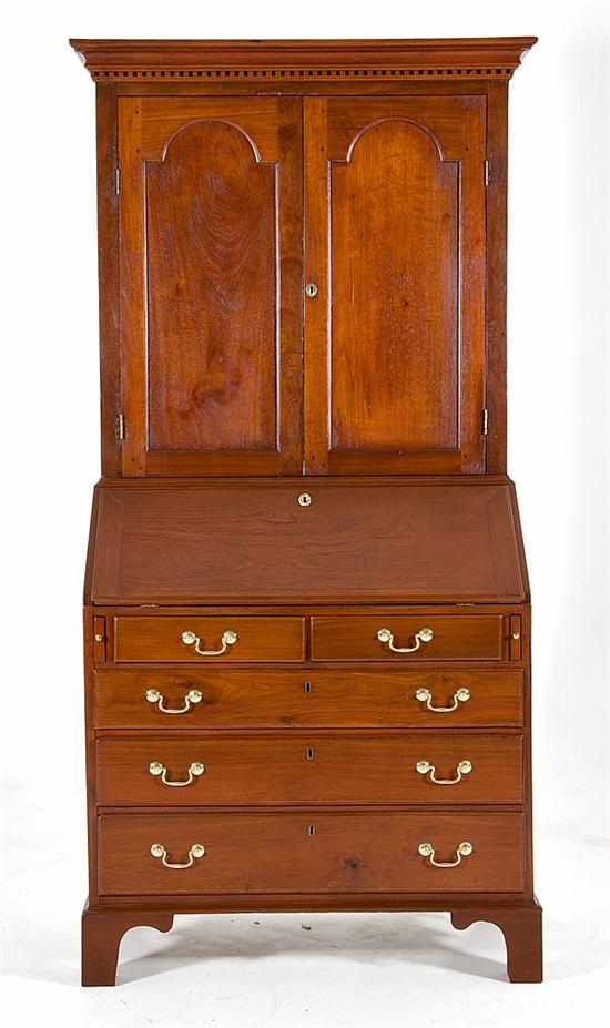 Appraisal: Southern Chippendale walnut desk and bookcase probably Lexington South Carolina