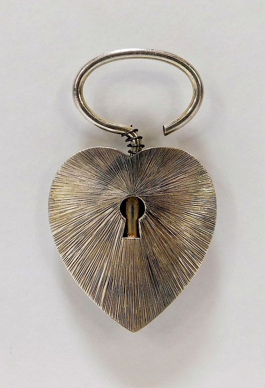 Appraisal: Cartier Sterling Silver Lock Heart Key Chain France th Century