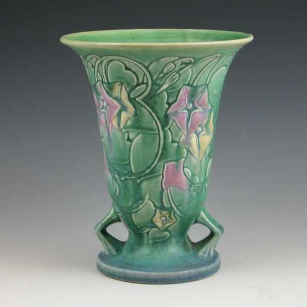 Appraisal: Roseville Morning Glory - '' vase in green Unmarked Professional