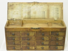 Appraisal: Small drawer oak parts cabinet This lot sold on September