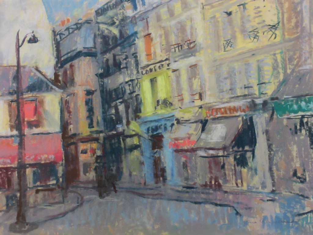 Appraisal: LENA ALEXANDER - A PARIS STREET Pastel signed x cm