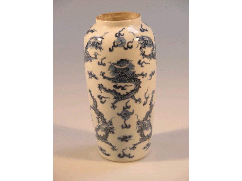 Appraisal: A Chinese vase of circular tapering form painted in underglaze