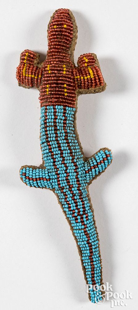 Appraisal: Native American Indian beaded lizard fetish Native American Indian beaded