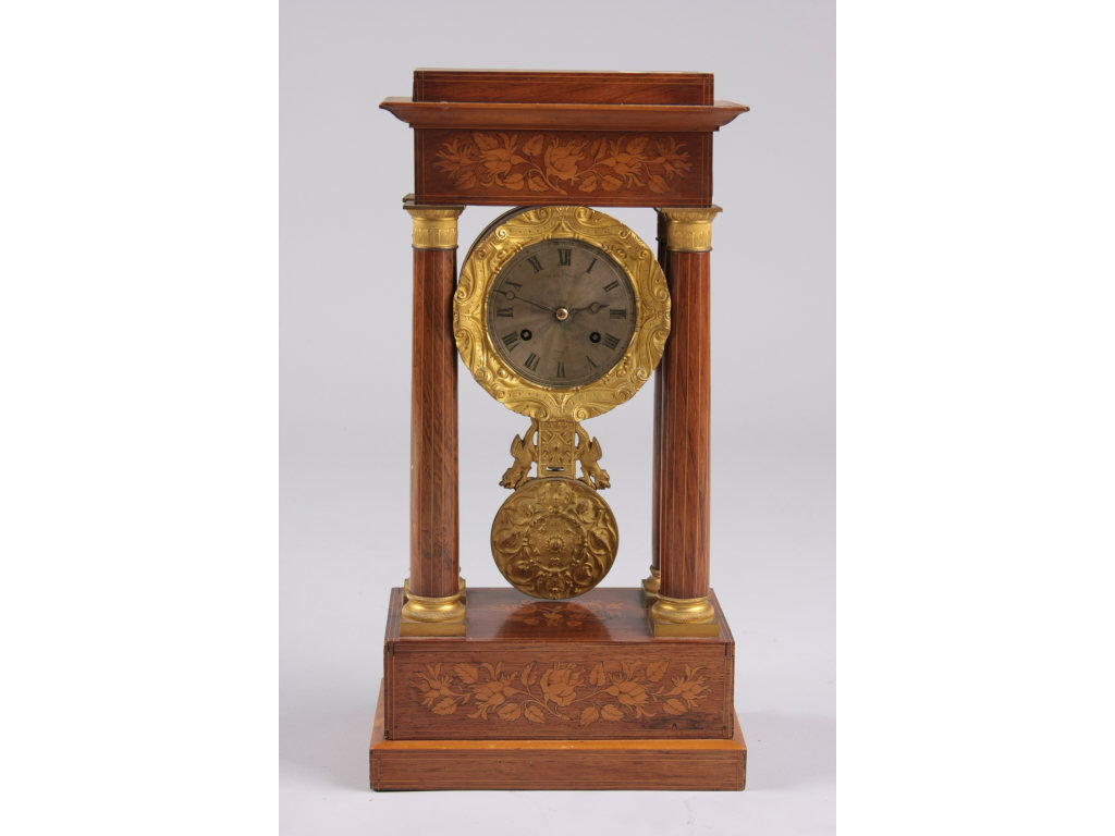 Appraisal: Detouche French Portico Mantel Clock th c time and strike