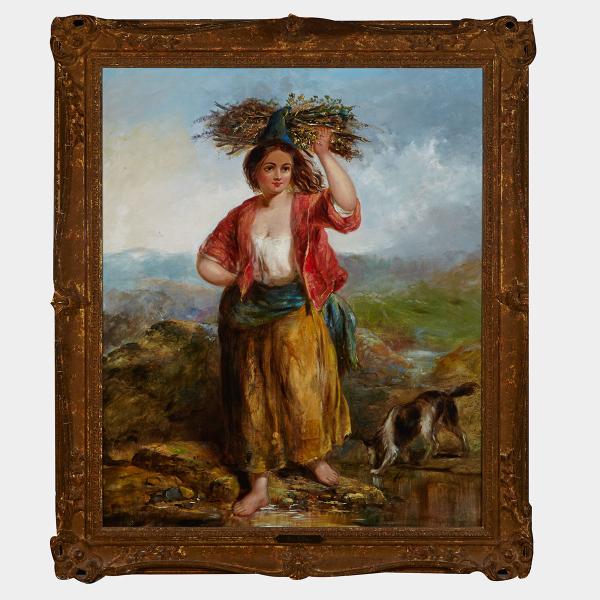 Appraisal: Paul Falconer Poole - YOUNG WOMAN GATHERING WOOD British Oil