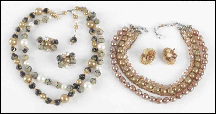 Appraisal: ALICE CAVINESS GLASS BEAD AND FAUX PEARL DEMI-PARURE Comprised of