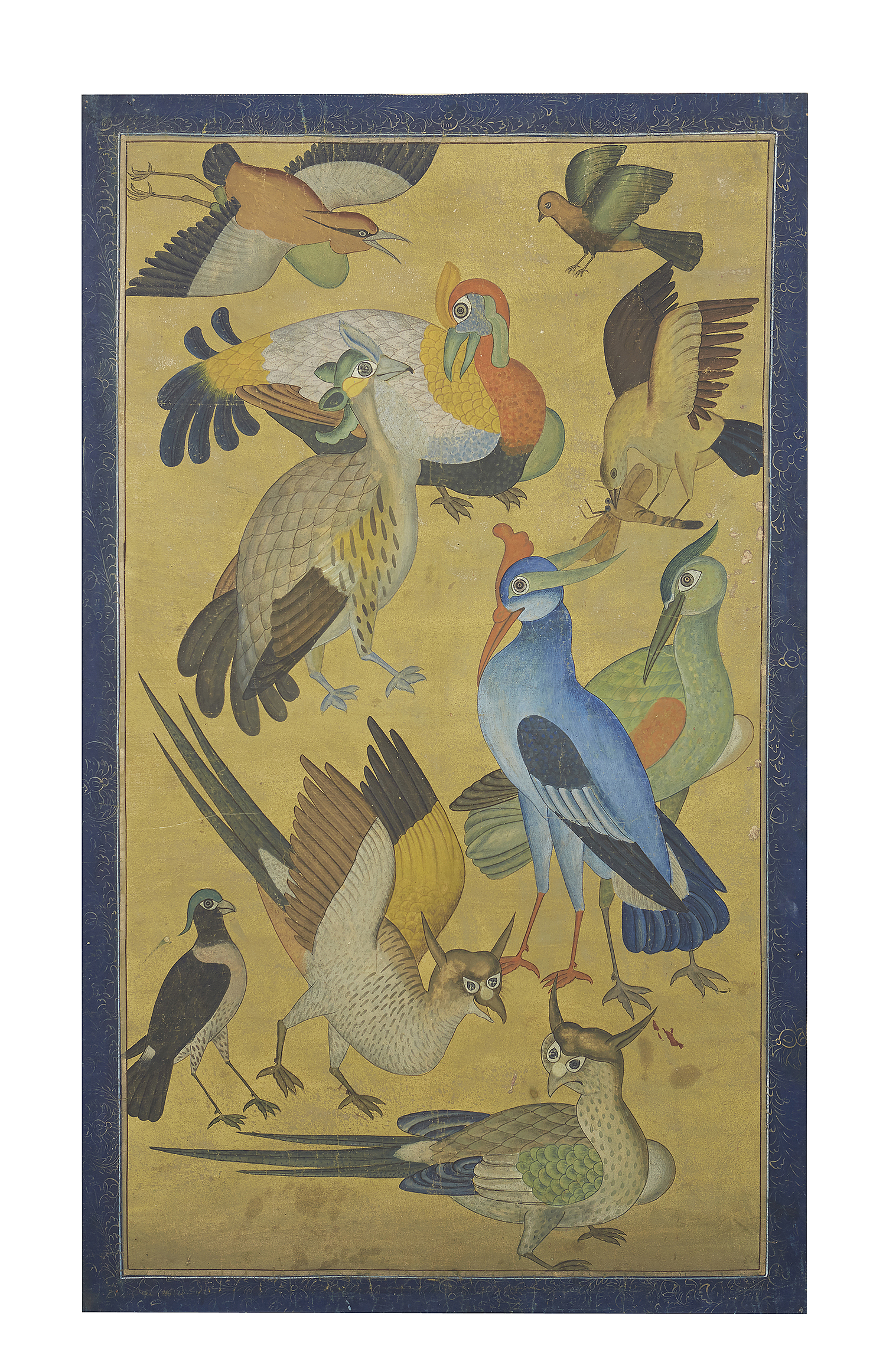 Appraisal: A FINE INDIAN PAINTING ON LINEN MUGHAL SCHOOL OF USTAD