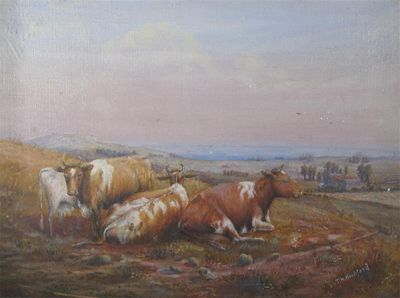 Appraisal: T H Woodford c Cattle in a landscape Sandown Bay