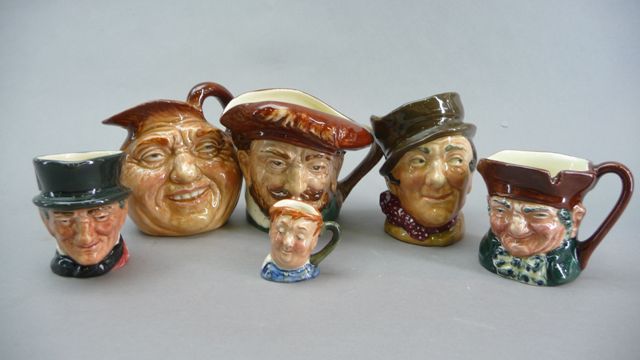 Appraisal: Six Royal Doulton Character Jugs comprising 'Fat Boy' miniature 'Old