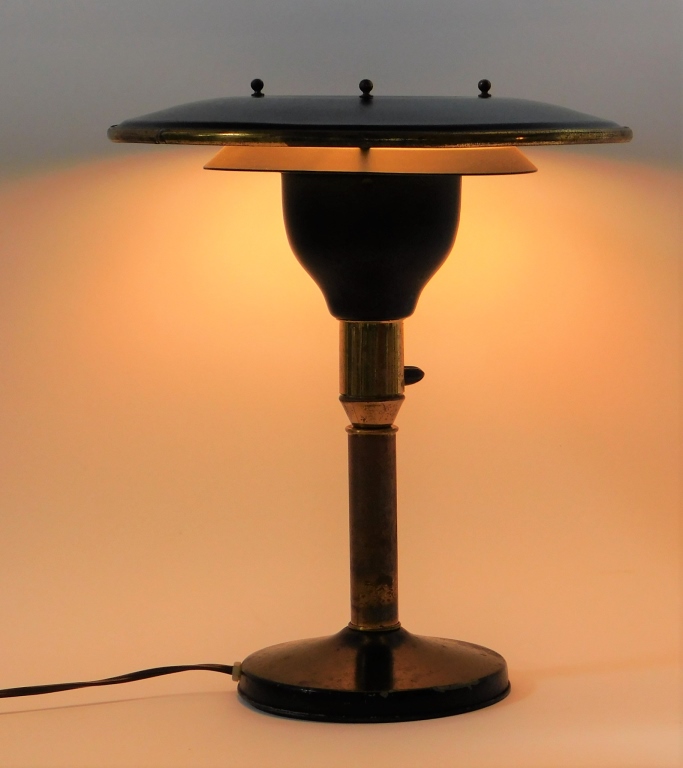 Appraisal: C MODERN INDUSTRIALIST UFO SAUCER TABLE LAMP United States Circa