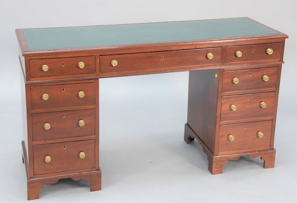 Appraisal: George IV mahogany double-pedestal desk in three parts inset leather