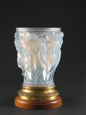 Appraisal: Bacchantes' No a Lalique opalescent glass vase designed by Rene