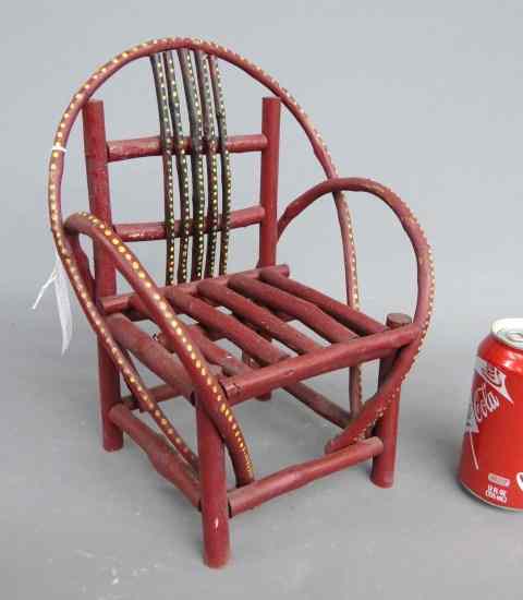 Appraisal: Vintage painted Adirondack child' s chair '' Ht