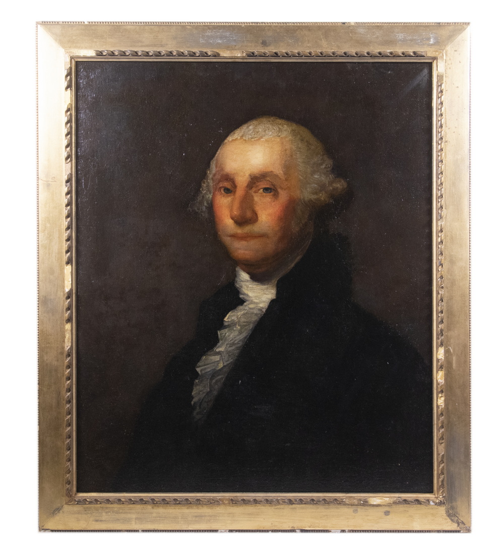 Appraisal: UNSIGNED PORTRAIT OF WASHINGTON WITH SADIK ATTRIBUTION TO GILBERT STUART