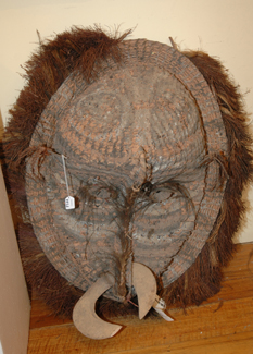 Appraisal: TWO PNG SPLIT CANE WOVEN MASKS