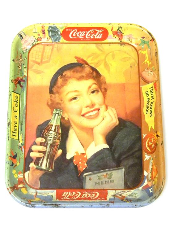 Appraisal: Vintage Coca-Cola serving tray oblong form with raised sides tin