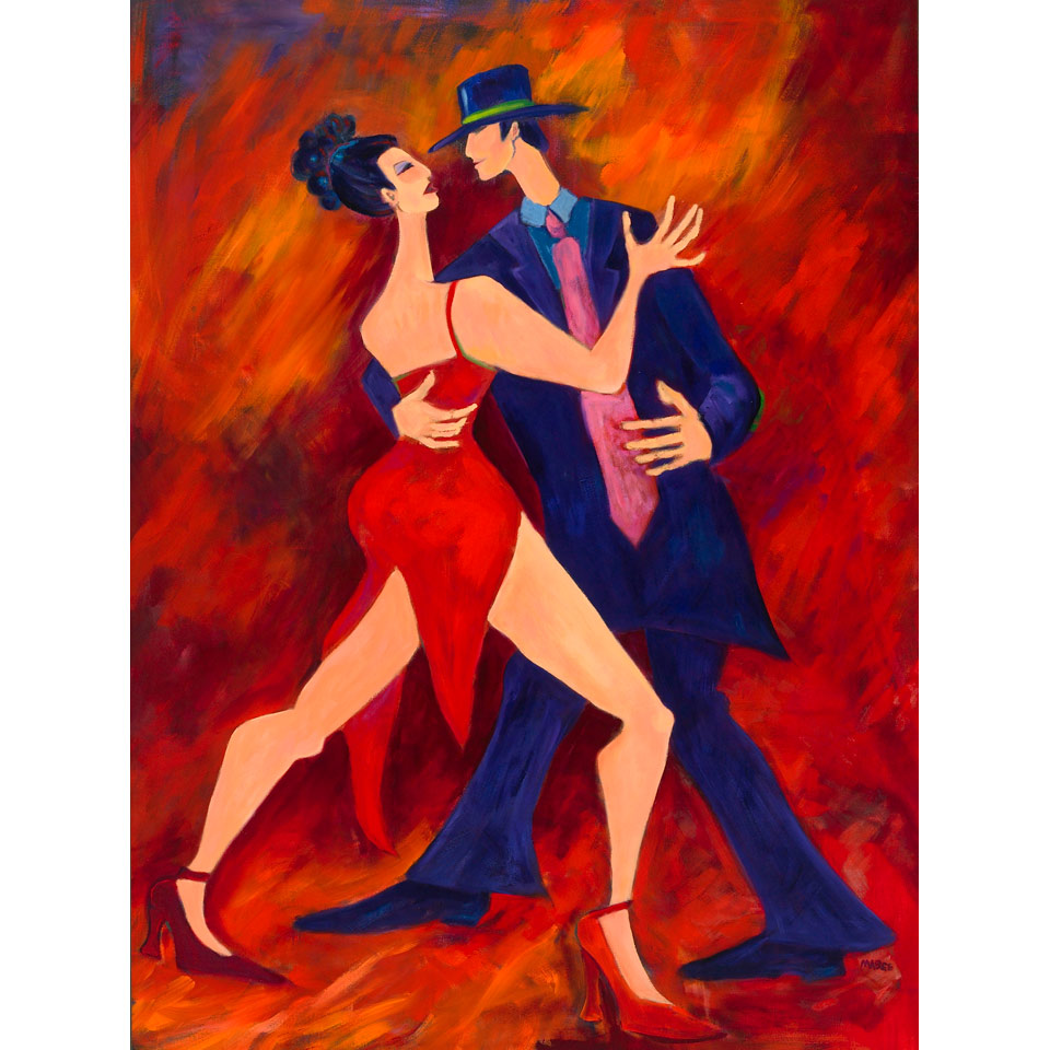 Appraisal: AUDREY MABEE RED TANGO oil on canvas signed x cm