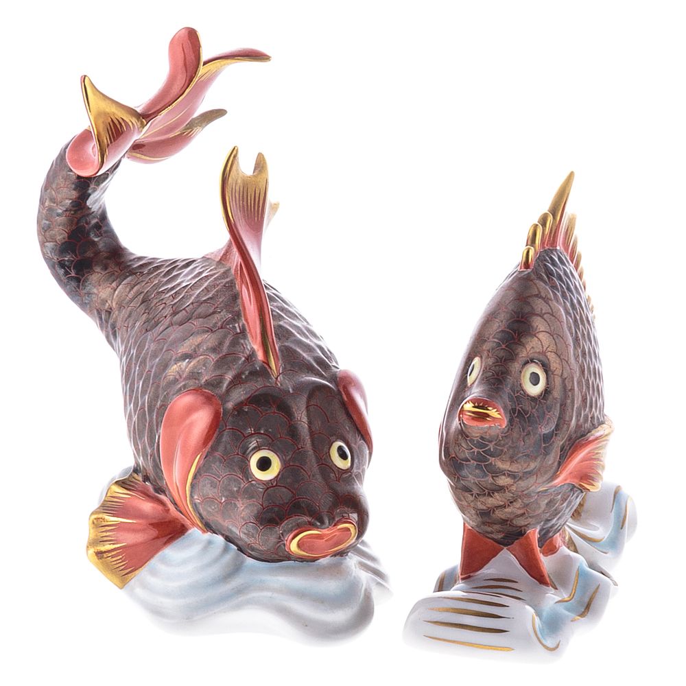 Appraisal: Two Herend Porcelain Fish and in H Condition Good condition