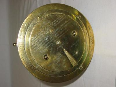 Appraisal: A BRASS METEOROLOGICAL GAUGE by Negretti Zambra London Patent No