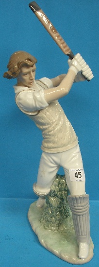 Appraisal: Large Lladro Figure Cricket Player Height cm