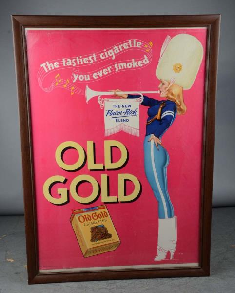 Appraisal: Old Gold Cigarette Advertisement Framed under glass this Old gold