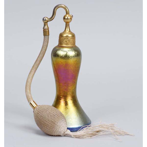 Appraisal: Steuben Gold Aurene glass perfume bottle with DeVilbiss atomizer H