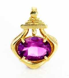 Appraisal: A ct gold amethyst pendant approximately x mm gms