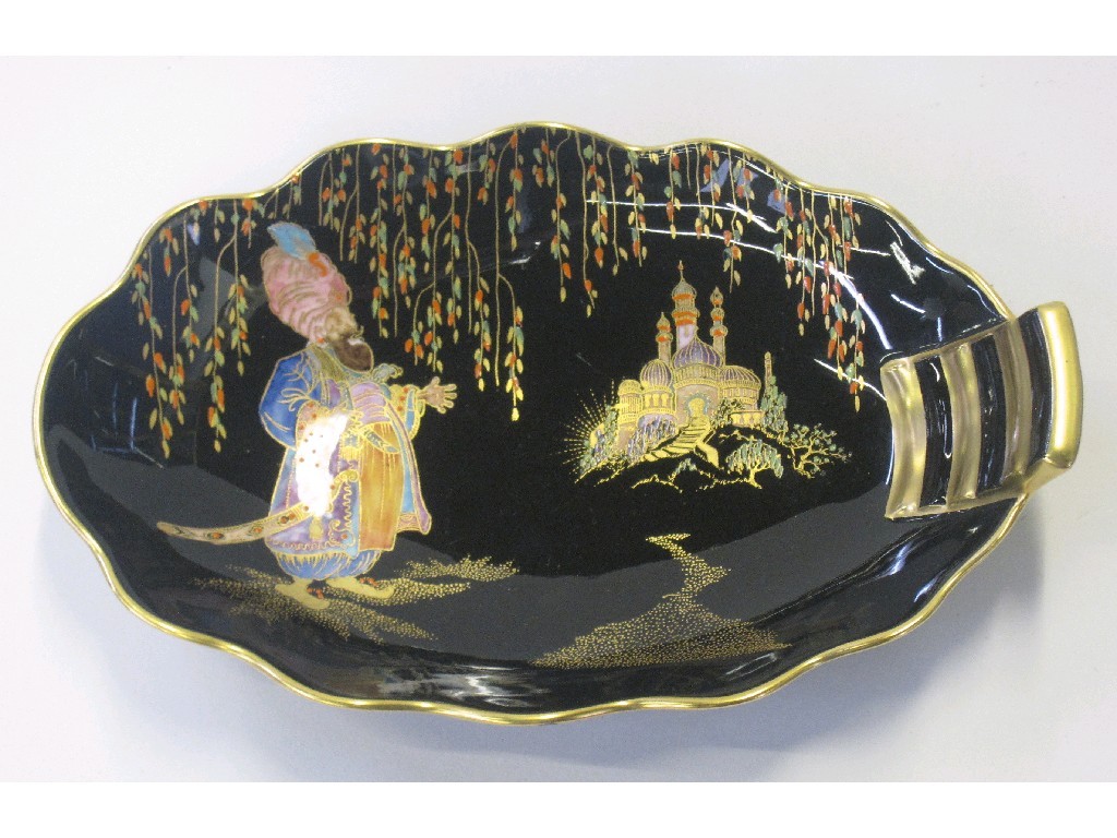 Appraisal: Carlton Ware 'Sultan and Slave' pattern dish on black ground