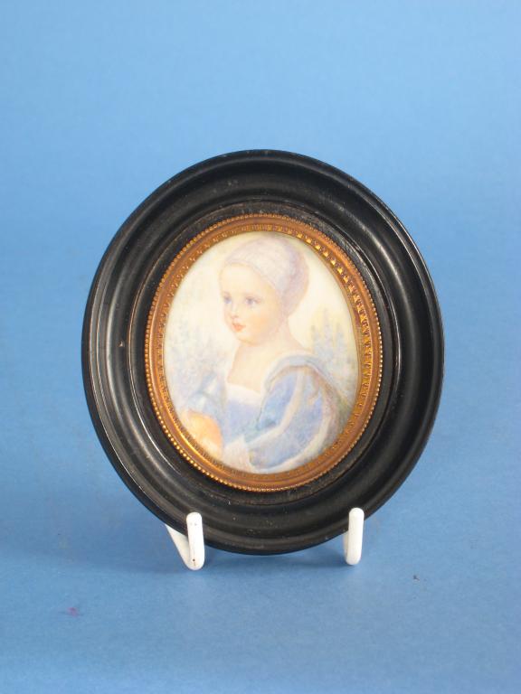 Appraisal: CONTINENTAL SCHOOL Portrait miniature of a young Girl wearing a