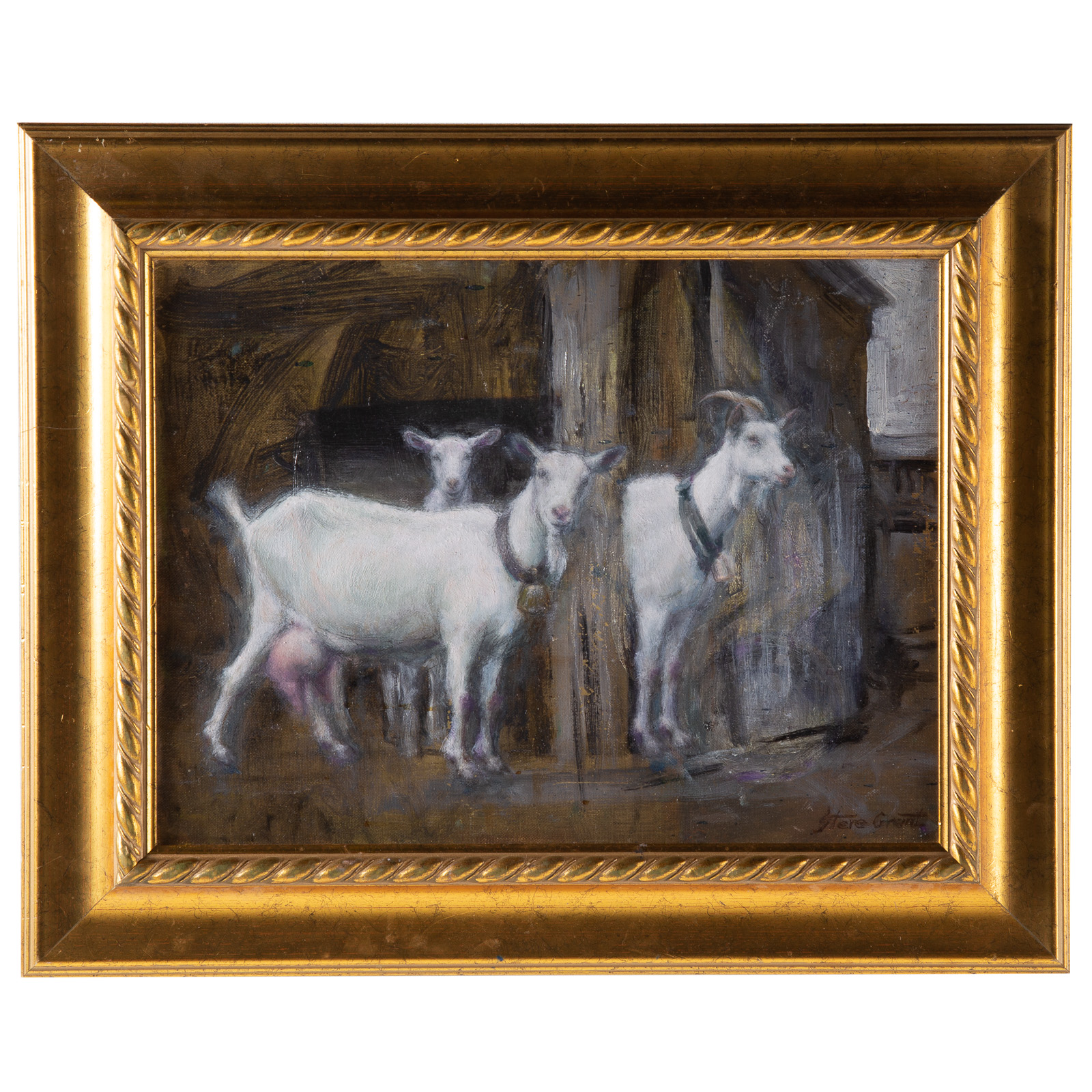 Appraisal: STERE GRANT GOATS OIL Romanian American th st century Oil