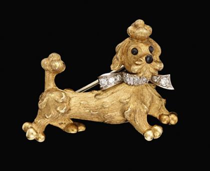 Appraisal: karat yellow gold poodle pin Cartier Brooch displays a platinum