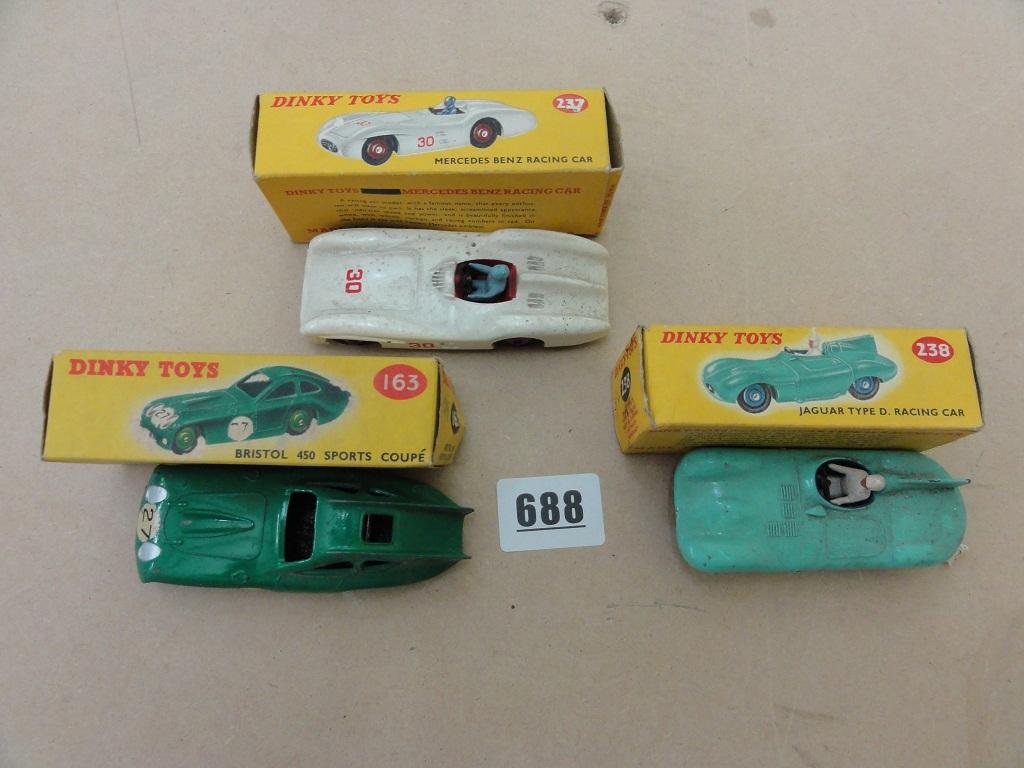 Appraisal: Three Dinky die cast sports cars all in their original