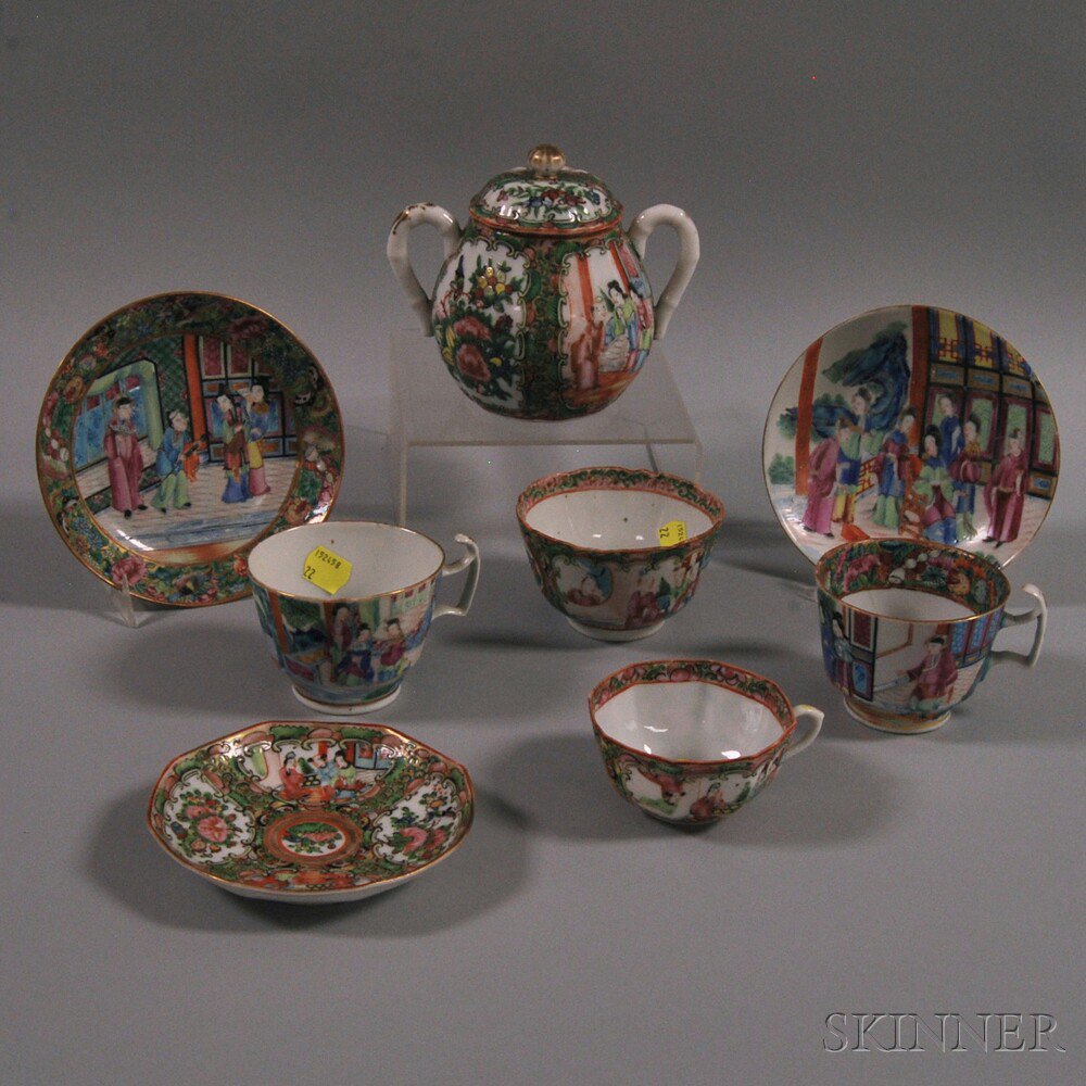 Appraisal: Eight Assorted Chinese Export Porcelain Tea Articles China mid to