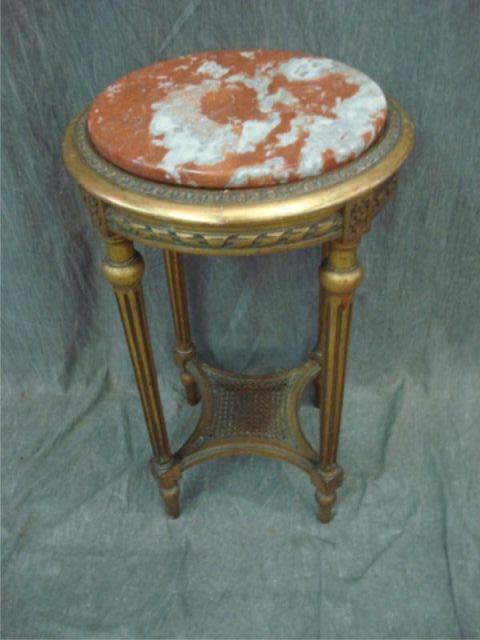 Appraisal: Louis XVI Giltwood and Marbletop Table Great quality Probably th