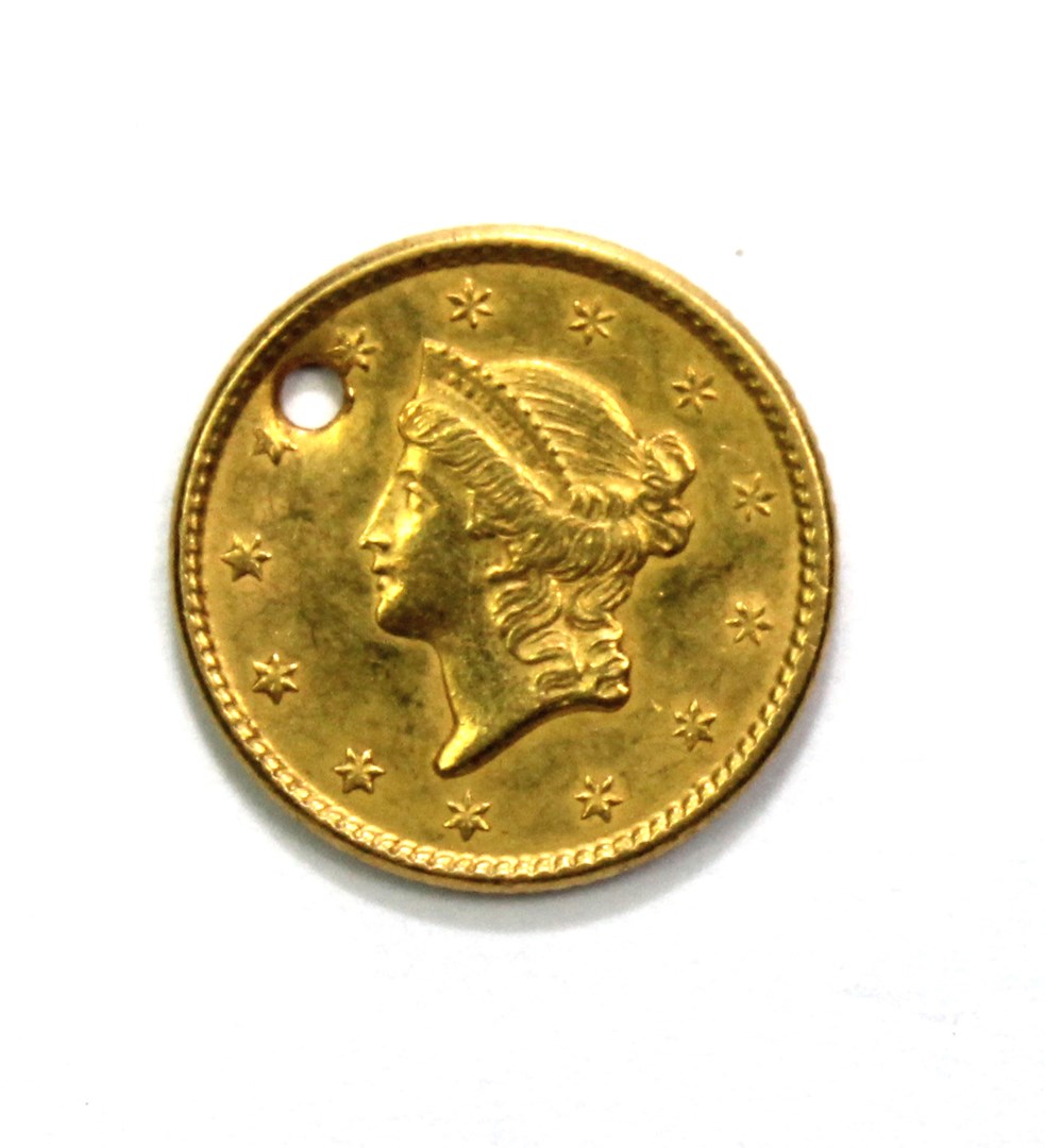 Appraisal: USA gold Dollar Liberty head Very fine pierced at o'clock