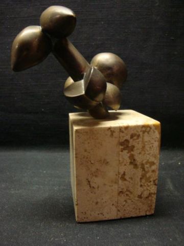 Appraisal: KUNTZ Roger Modernist Bronze Sculpture Signed base KUNTZ From the