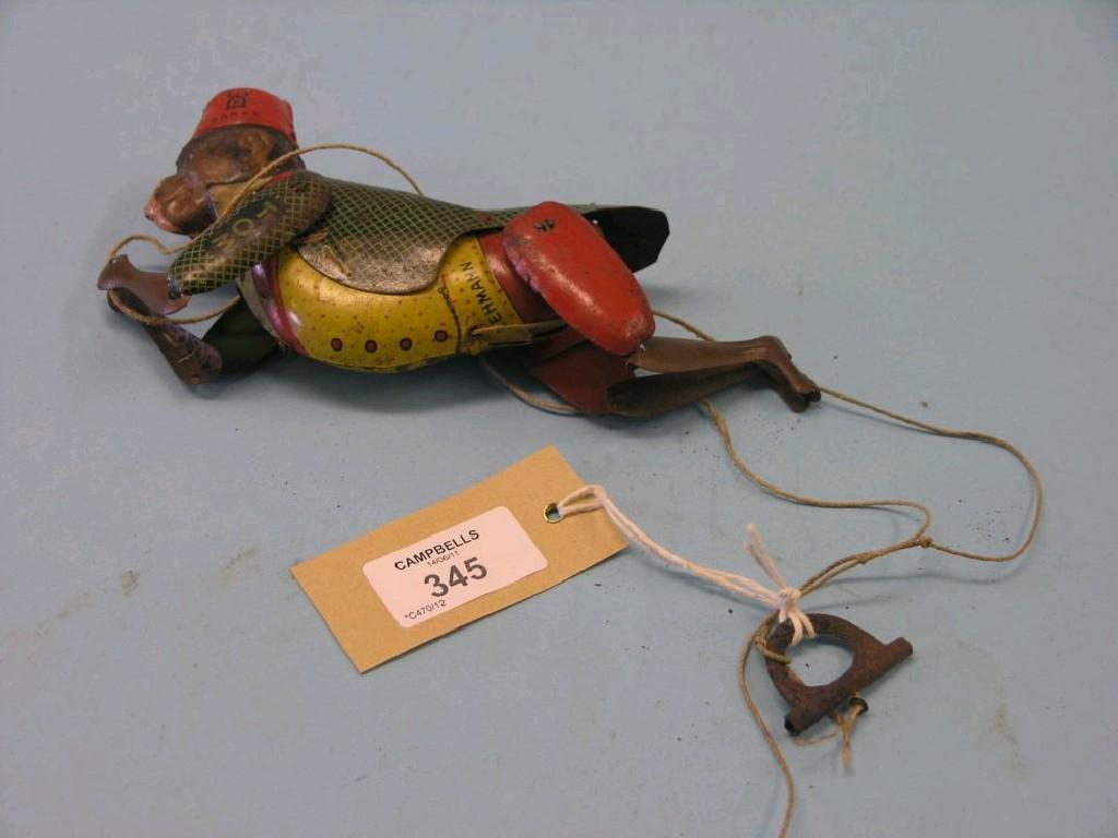 Appraisal: A Lehmann toy Tom EPL climbing monkey in lithographed tinplate