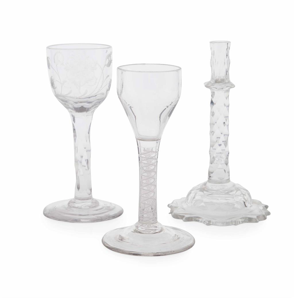 Appraisal: GROUP OF GEORGIAN STEM GLASSWARE TH TH CENTURY comprising a