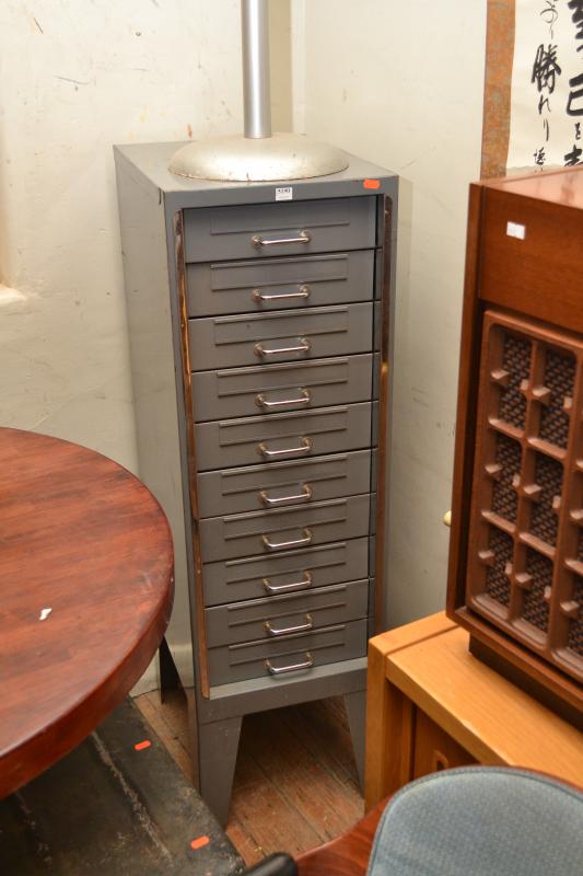 Appraisal: AN INDUSTRIAL TEN DRAWER FILING CABINET AN INDUSTRIAL TEN DRAWER