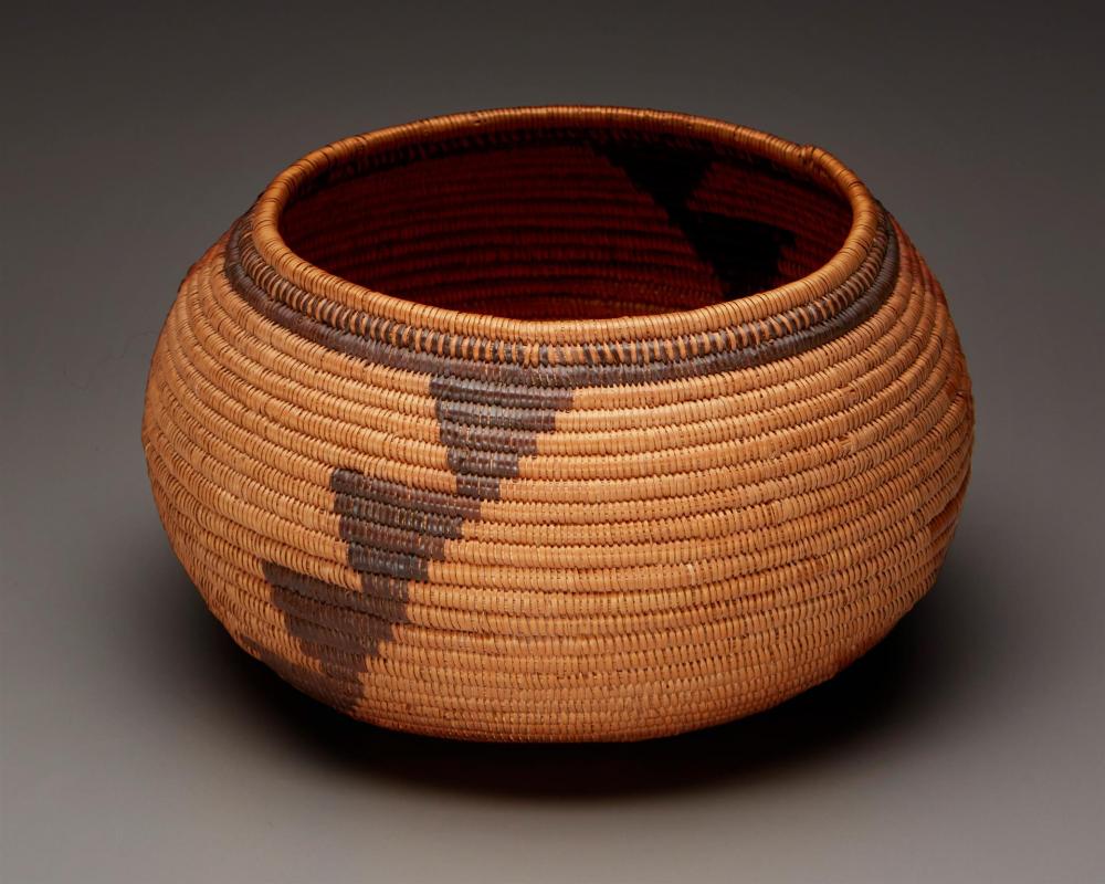 Appraisal: A polychrome California Mission basket First-quarter th Century Southern California