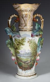 Appraisal: Unusual Old Paris Porcelain Vase th c the und Unusual