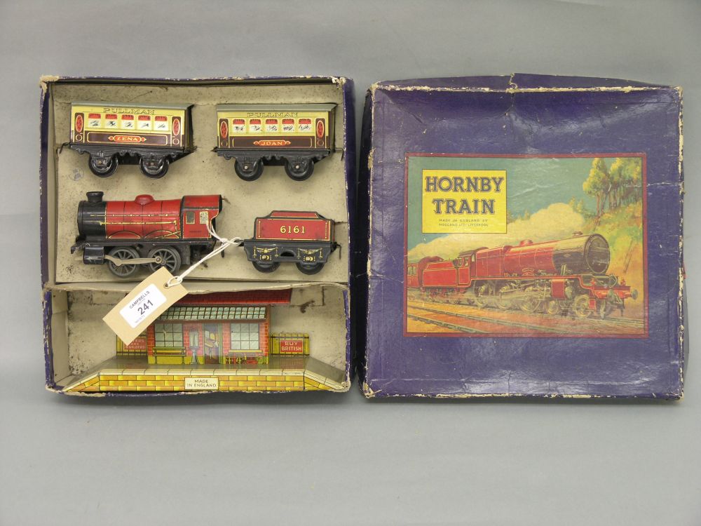 Appraisal: A Hornby Gauge O toy train set M-series consisting of