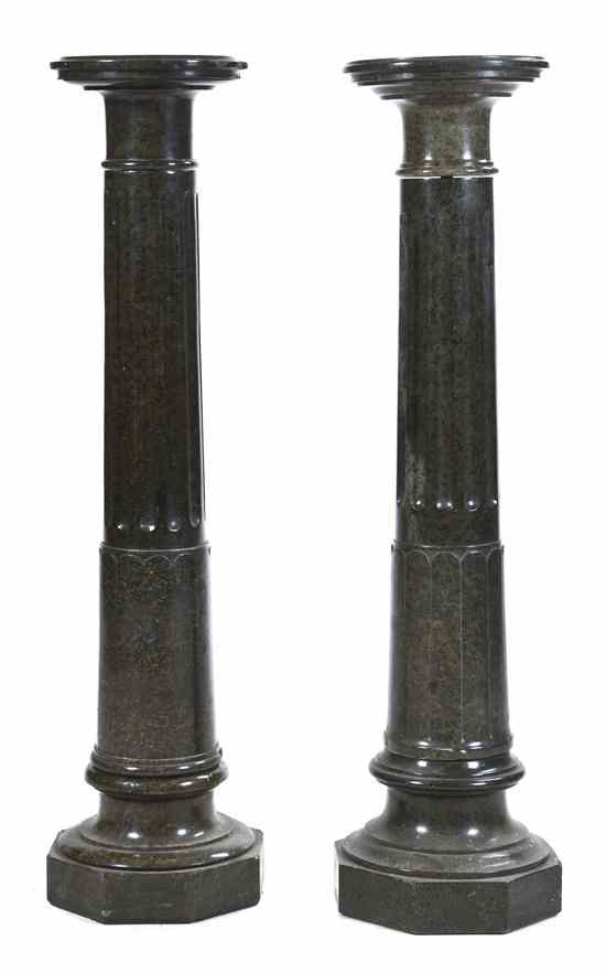 Appraisal: A Pair on Continental Marble Pedestals having a circular top