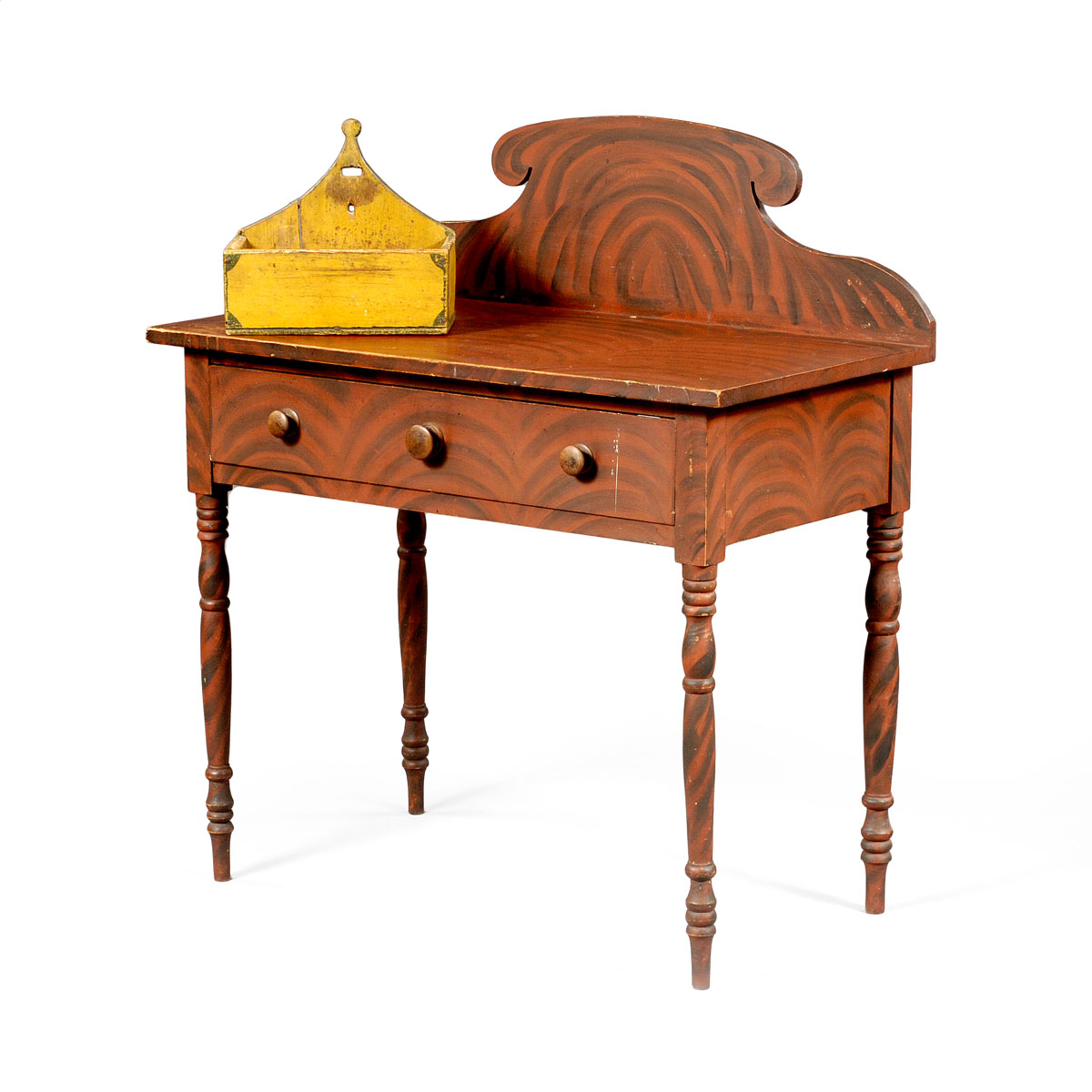 Appraisal: NEW ENGLAND SHERATON PINE PAINTED DRESSING TABLE IN VIBRANT RED