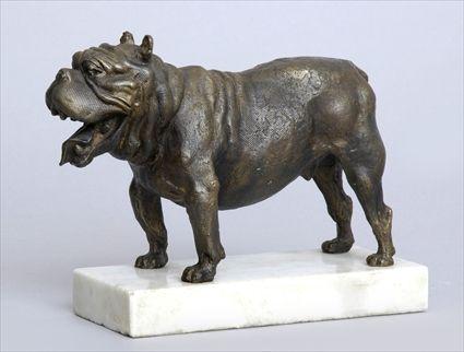 Appraisal: BRONZE FIGURE OF A BULL DOG Standing four square with