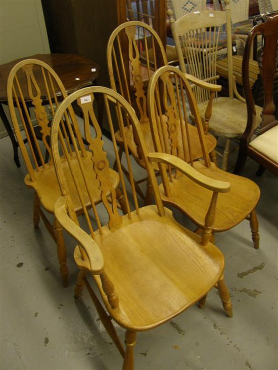 Appraisal: Four beech kitchen chairs