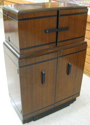 Appraisal: ART DECO BARWARE'S CABINET ON CABINET English th century The